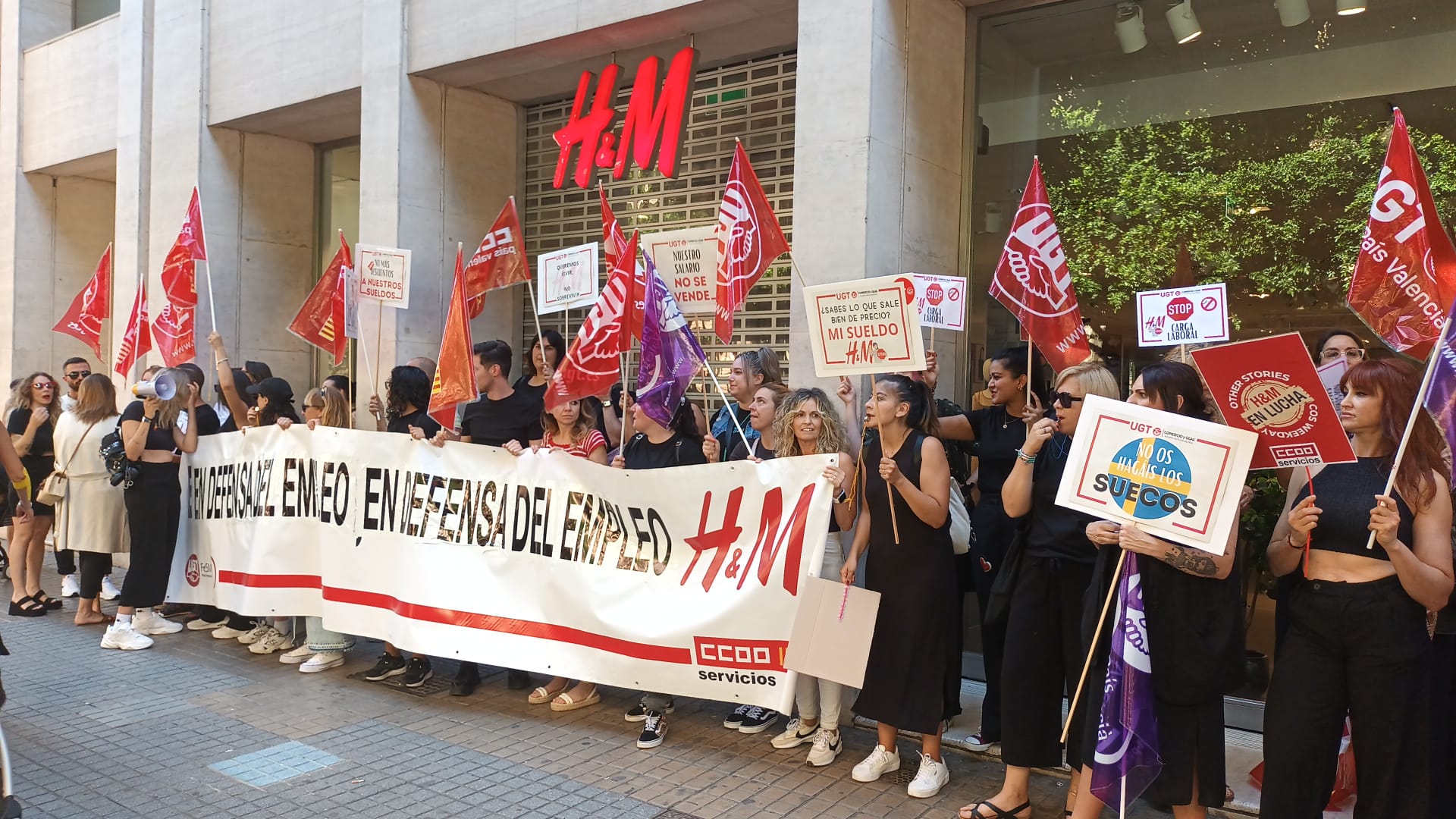 La plantilla del grupo H&M vuelve a hablar alto y claro secundando masivamente la jornada de huelga del 22 de junio